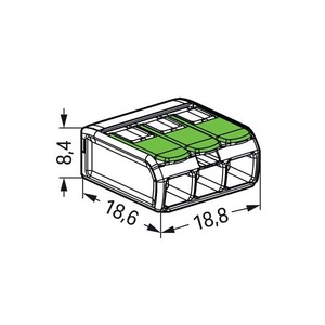 Bornes Verte auto fils souple et rigide 0,2 à 4mm2 - Réf.: WAG 221-423