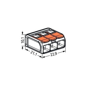 Bornes auto fils Souple / Rigide 3 x (0.5 à 6mm2) - Réf.: WAG 221-613