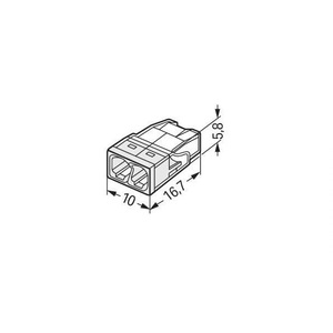 Bornes auto fils rigide 2 x 2,5mm2 - Réf.: WAG 2273-202