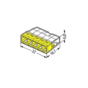 Bornes auto fils rigide 5 x 2,5mm2 - Réf.: WAG 2273-205