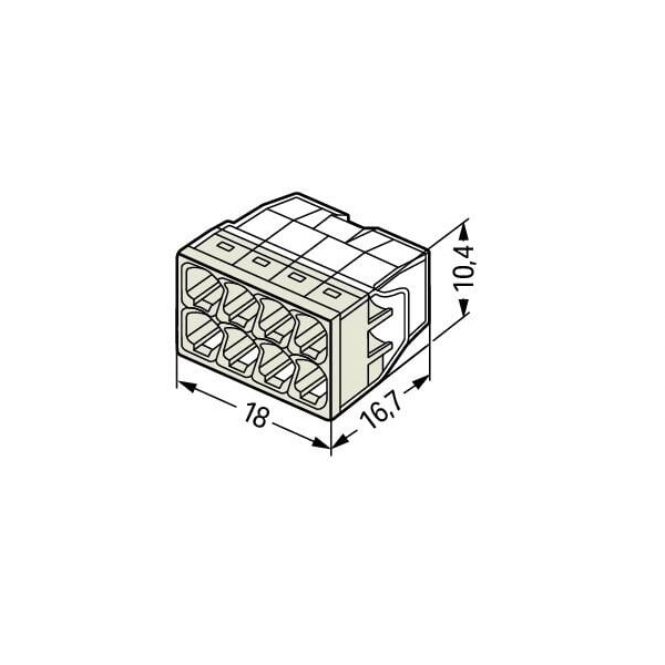 Bornes auto fils rigide 8 x 2,5mm2 - Réf.: WAG 2273-208