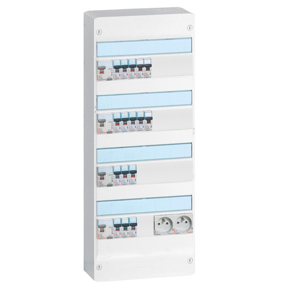 Coffret électrique pré-équipé 1 rangée 13 modules blanc 